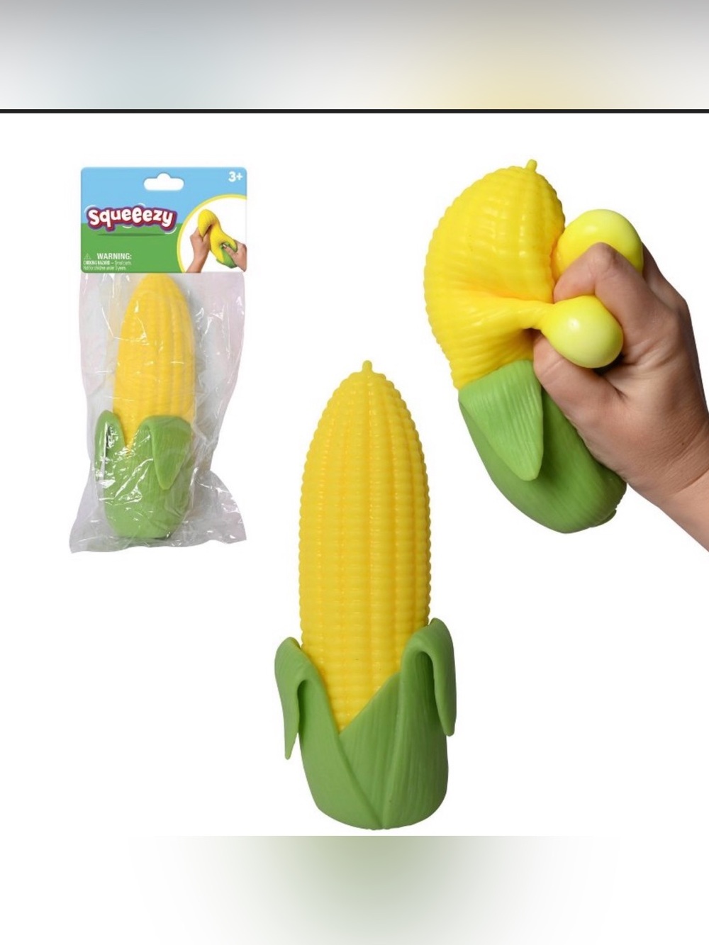Sunny Days Squeezy Corn On The Cob Fidget Toy
